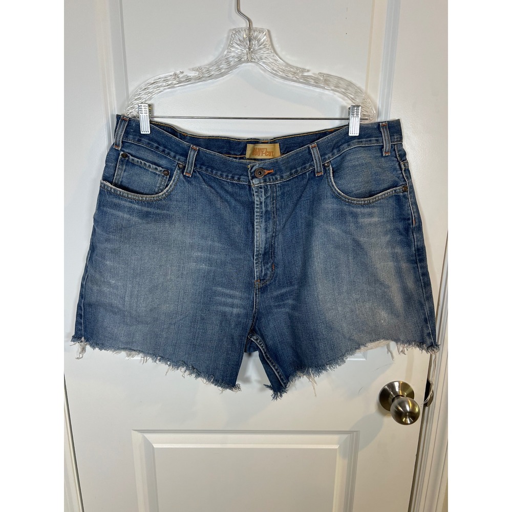 Old Navy Mens Denim Shorts Cutoff Raw Hem Blue 42